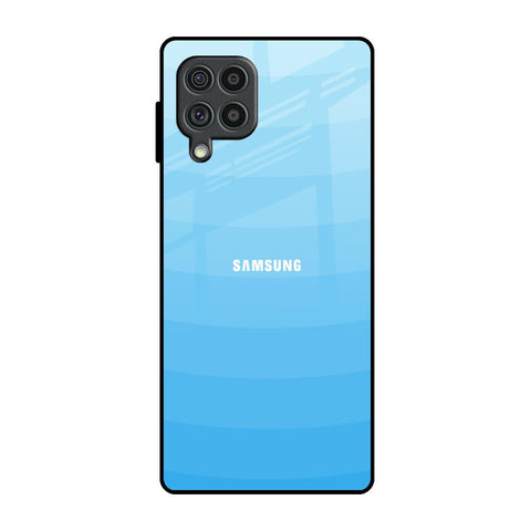 Wavy Blue Pattern Samsung Galaxy F62 Glass Back Cover Online