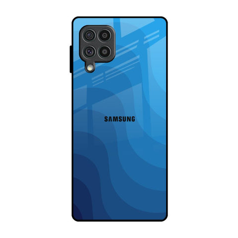 Blue Wave Abstract Samsung Galaxy F62 Glass Back Cover Online