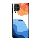 Wavy Color Pattern Samsung Galaxy F62 Glass Back Cover Online