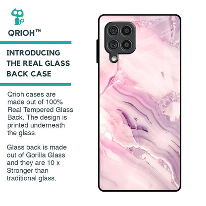 Diamond Pink Gradient Glass Case For Samsung Galaxy F62