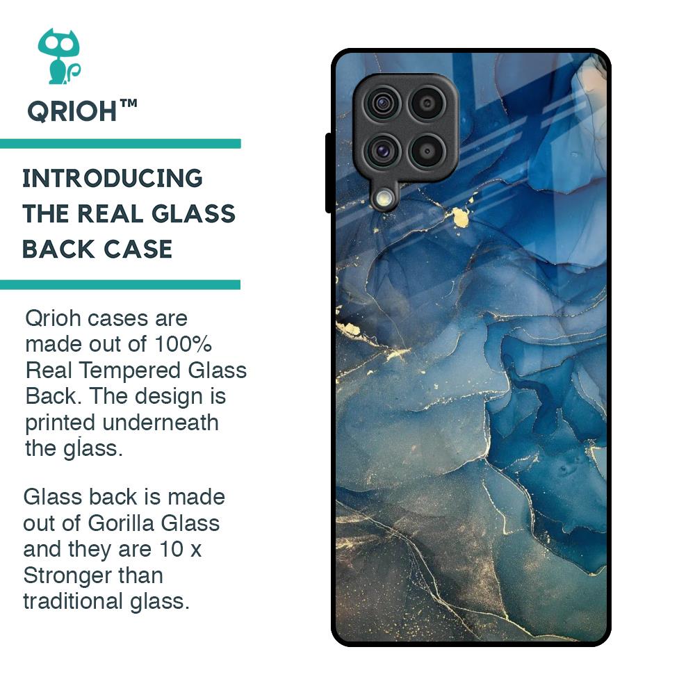 Blue Cool Marble Glass Case for Samsung Galaxy F62