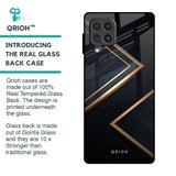 Sleek Golden & Navy Glass Case for Samsung Galaxy F62
