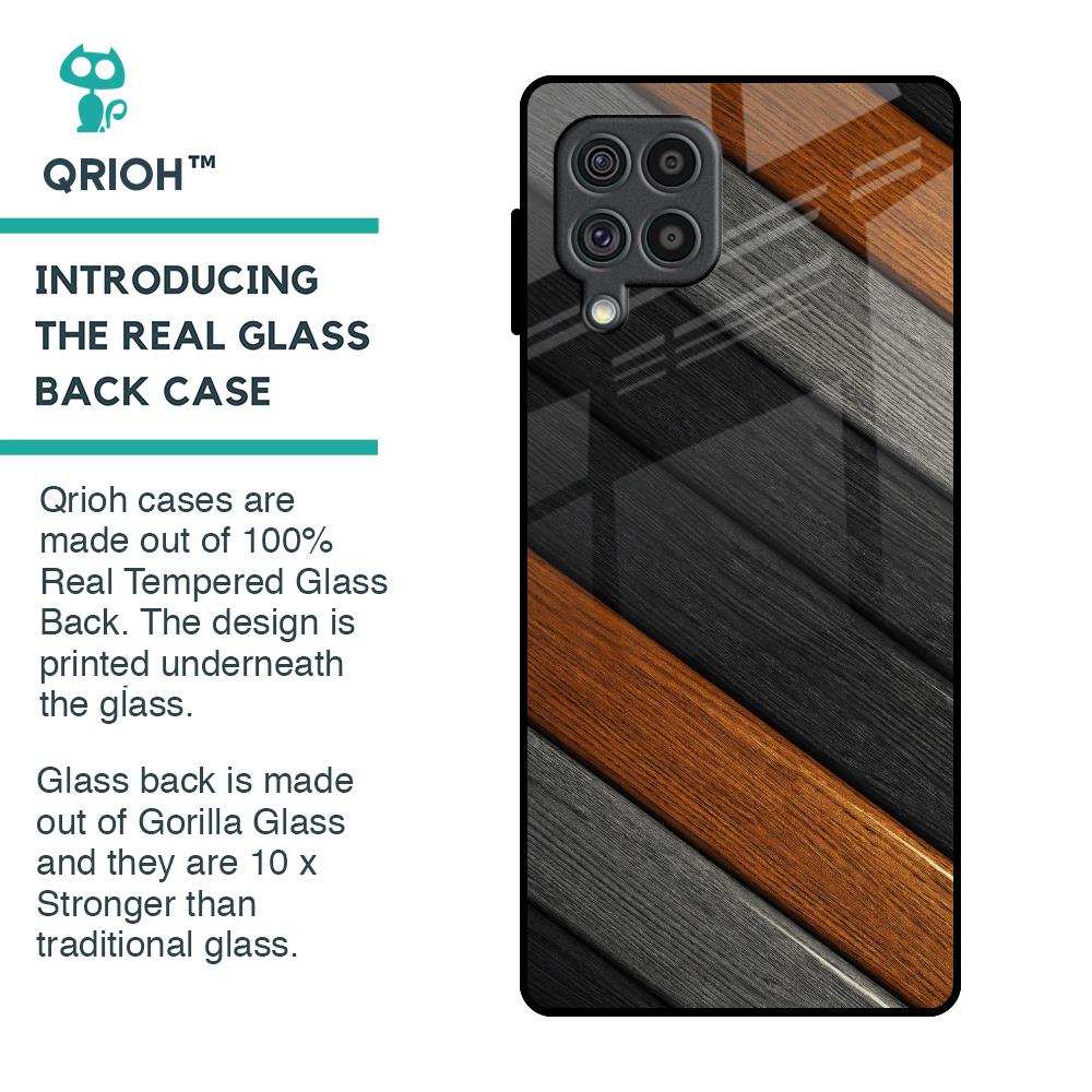 Tri Color Wood Glass Case for Samsung Galaxy F62