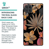 Lines Pattern Flowers Glass Case for Samsung Galaxy F62