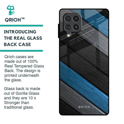 Multicolor Wooden Effect Glass Case for Samsung Galaxy F62