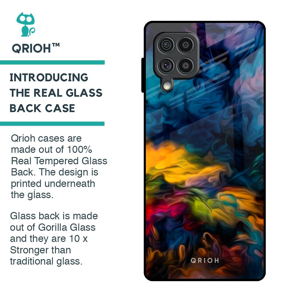 Multicolor Oil Painting Glass Case for Samsung Galaxy F62