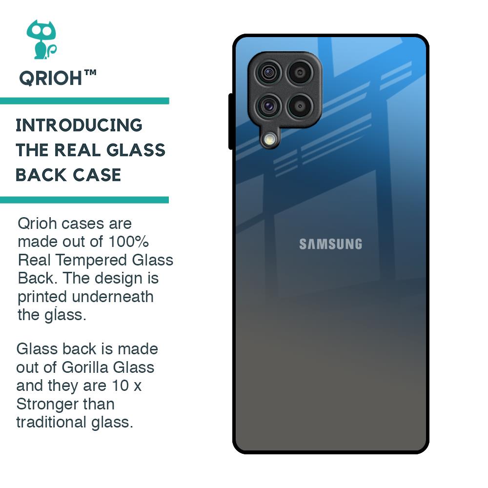 Blue Grey Ombre Glass Case for Samsung Galaxy F62