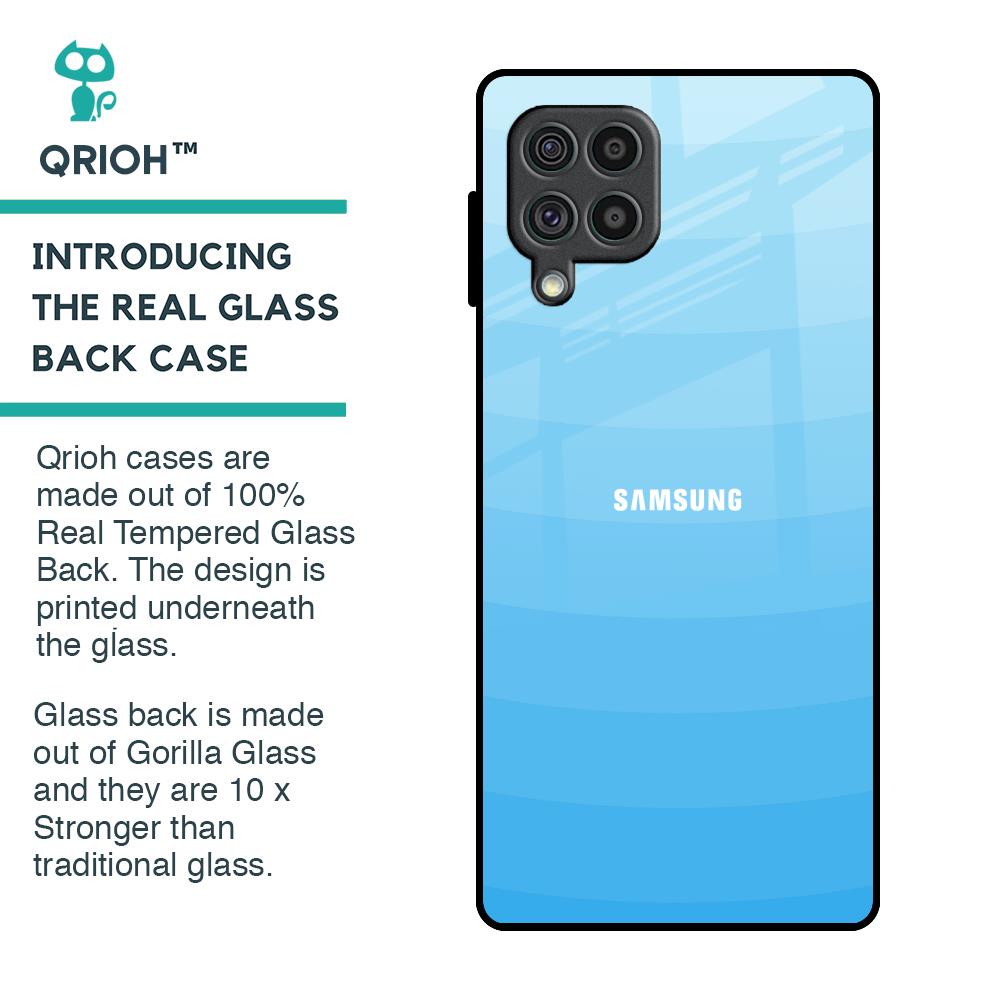 Wavy Blue Pattern Glass Case for Samsung Galaxy F62