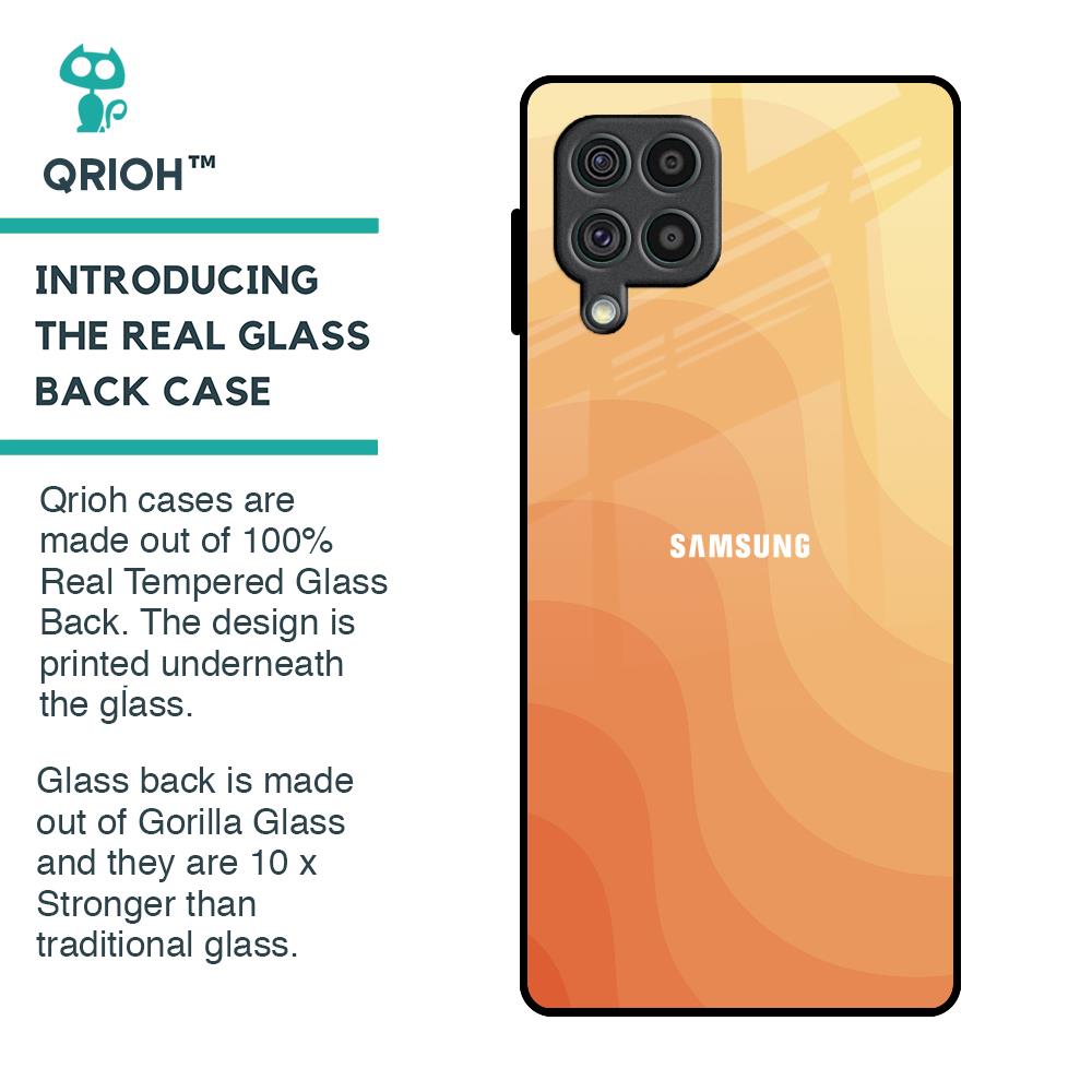 Orange Curve Pattern Glass Case for Samsung Galaxy F62
