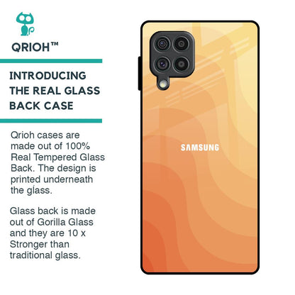 Orange Curve Pattern Glass Case for Samsung Galaxy F62
