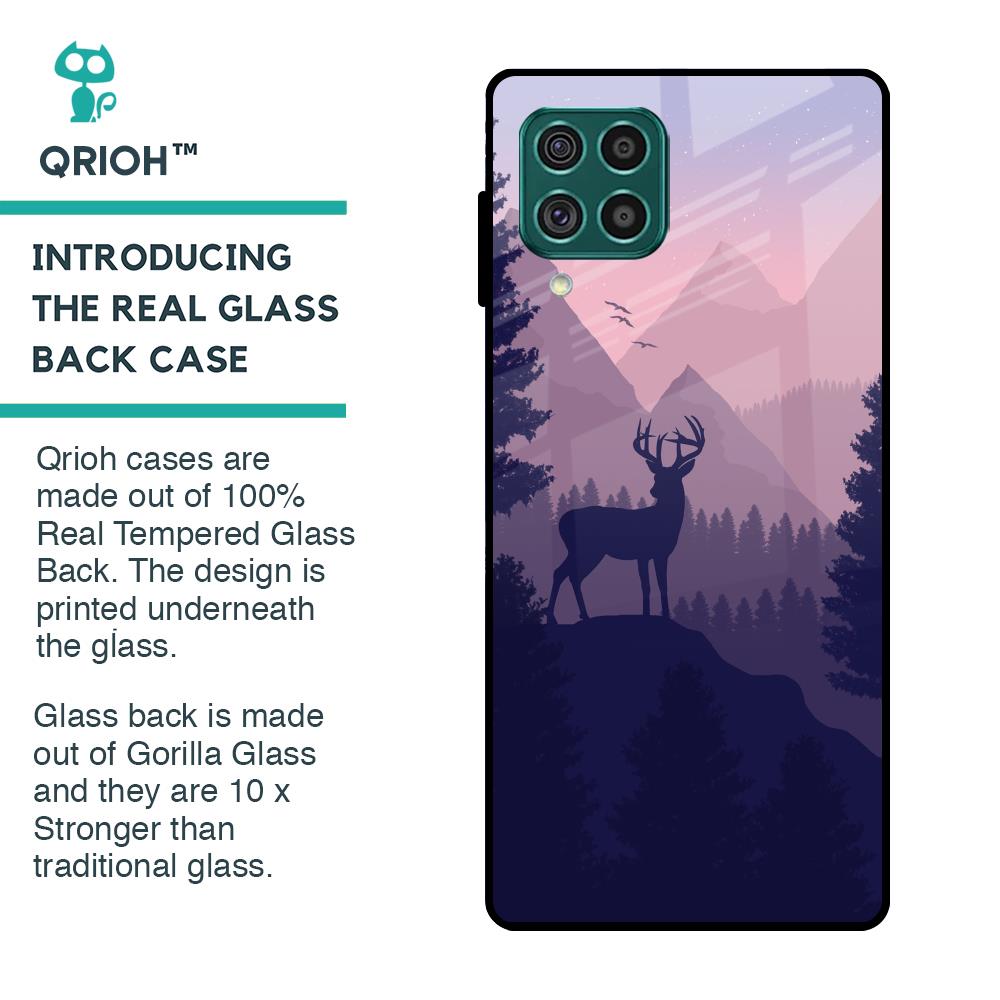 Deer In Night Glass Case For Samsung Galaxy F62