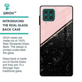 Marble Texture Pink Glass Case For Samsung Galaxy F62