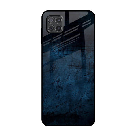 Dark Blue Grunge Samsung Galaxy A12 Glass Back Cover Online