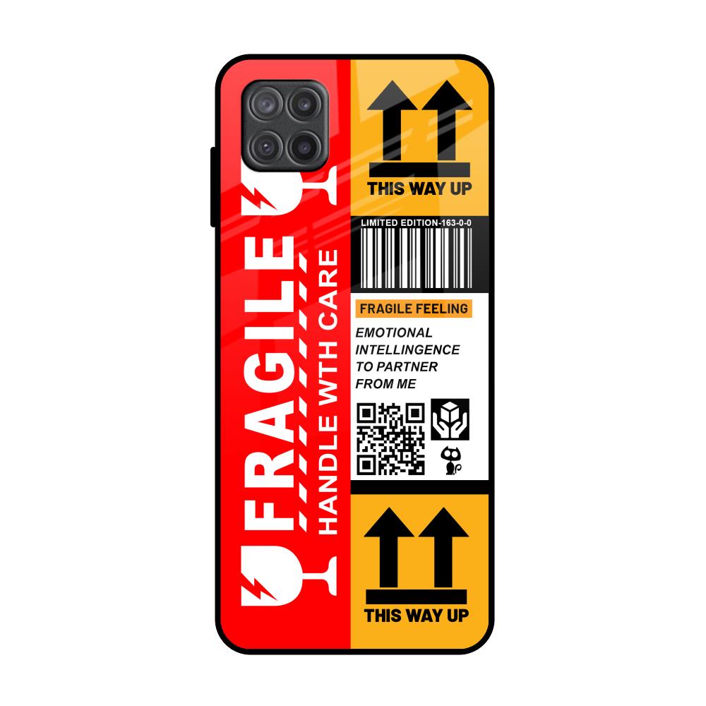Handle With Care Samsung Galaxy A12 Glass Back Cover Online