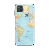 Travel Map Samsung Galaxy A12 Glass Back Cover Online