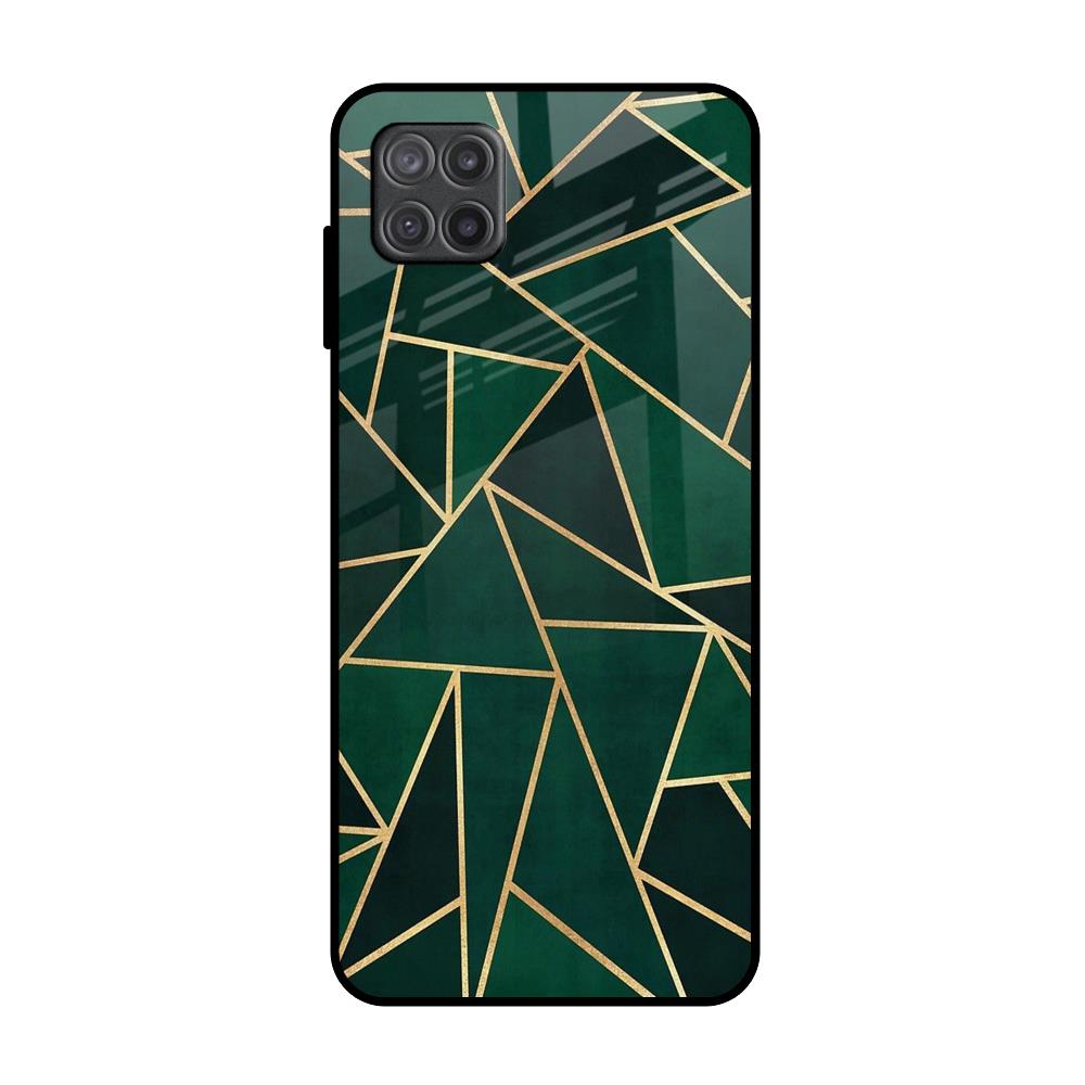 Abstract Green Samsung Galaxy A12 Glass Back Cover Online