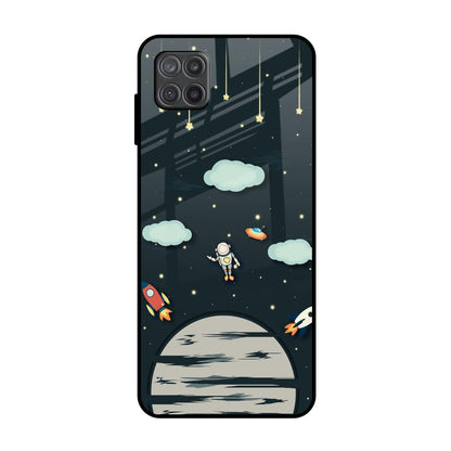 Astronaut Dream Samsung Galaxy A12 Glass Back Cover Online