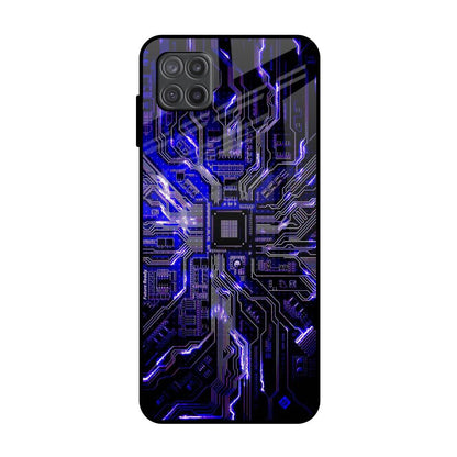 Techno Color Pattern Samsung Galaxy A12 Glass Back Cover Online