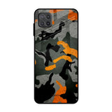 Camouflage Orange Samsung Galaxy A12 Glass Back Cover Online
