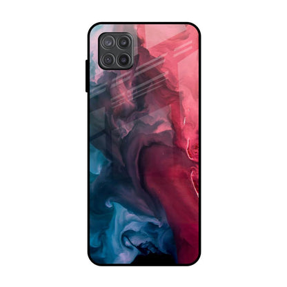 Blue & Red Smoke Samsung Galaxy A12 Glass Back Cover Online