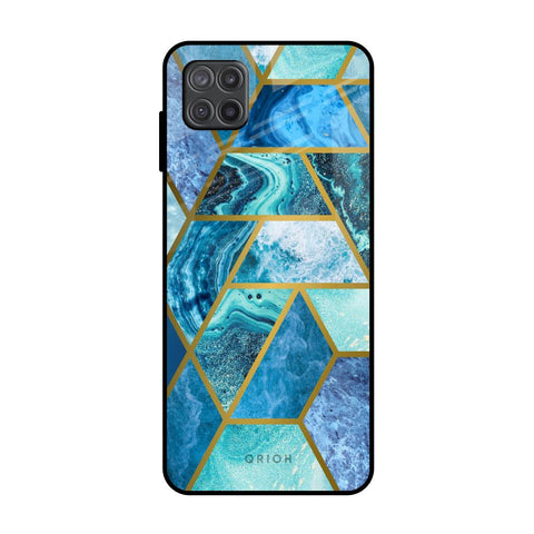 Turquoise Geometrical Marble Samsung Galaxy A12 Glass Back Cover Online