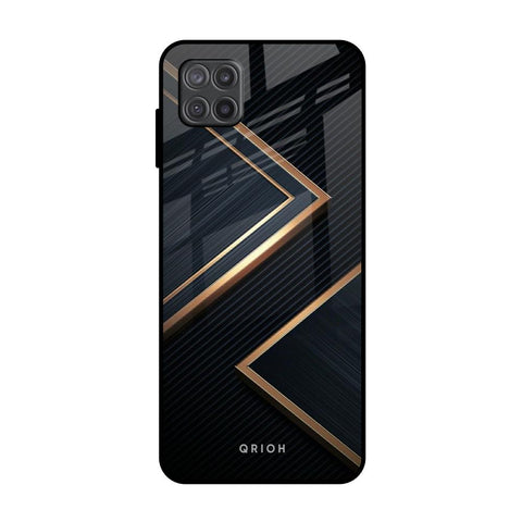 Sleek Golden & Navy Samsung Galaxy A12 Glass Back Cover Online