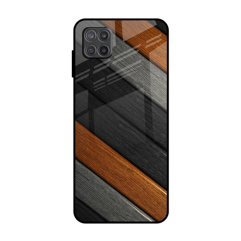 Tri Color Wood Samsung Galaxy A12 Glass Back Cover Online