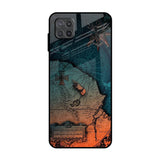 Geographical Map Samsung Galaxy A12 Glass Back Cover Online