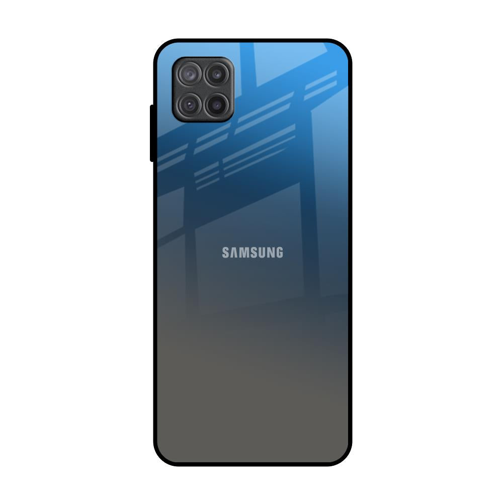 Blue Grey Ombre Samsung Galaxy A12 Glass Back Cover Online