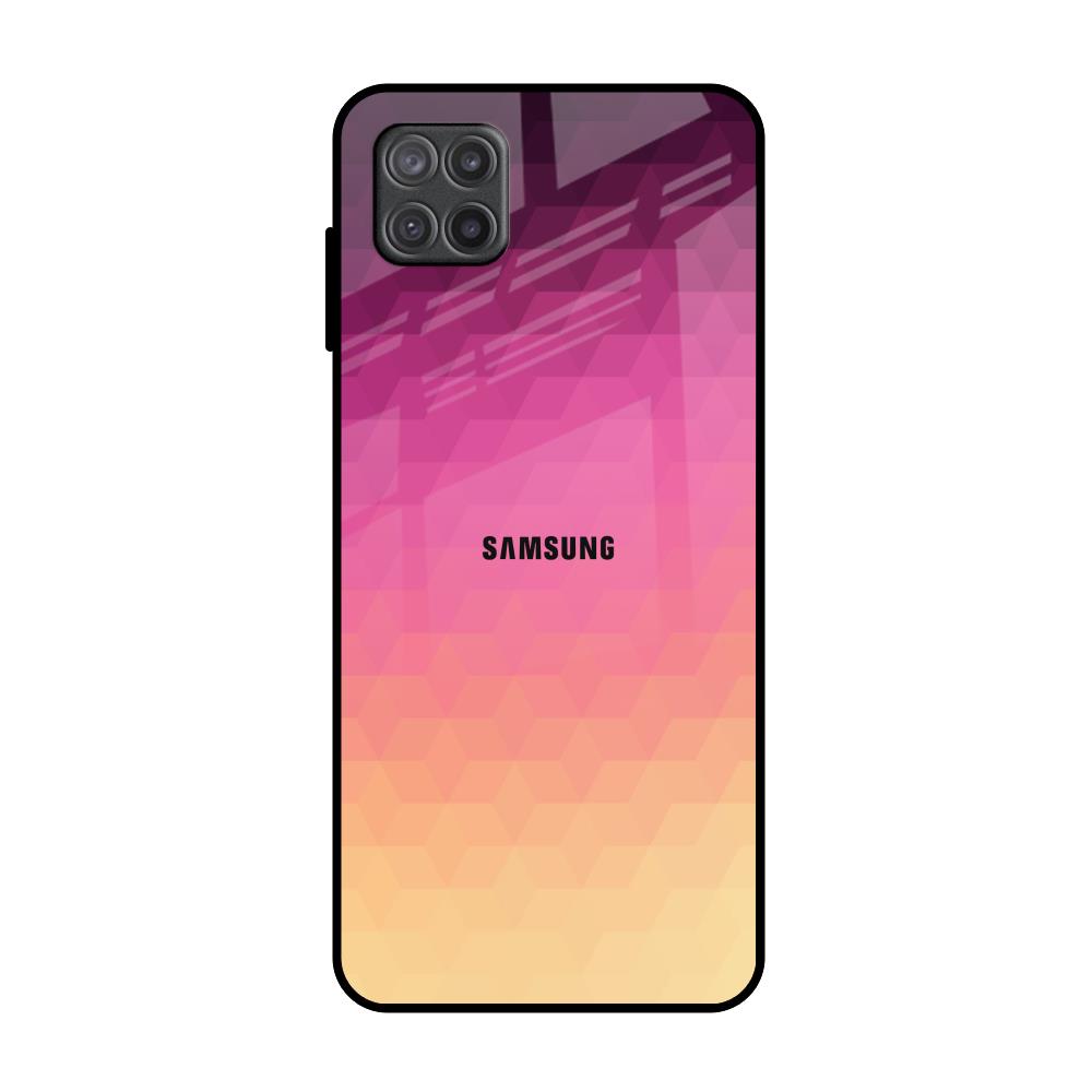 Geometric Pink Diamond Samsung Galaxy A12 Glass Back Cover Online