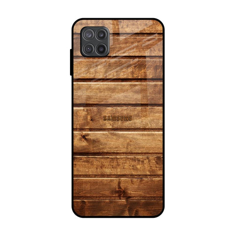 Wooden Planks Samsung Galaxy A12 Glass Back Cover Online