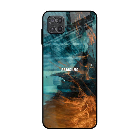 Golden Splash Samsung Galaxy A12 Glass Back Cover Online