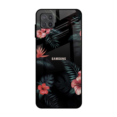 Tropical Art Flower Samsung Galaxy A12 Glass Back Cover Online