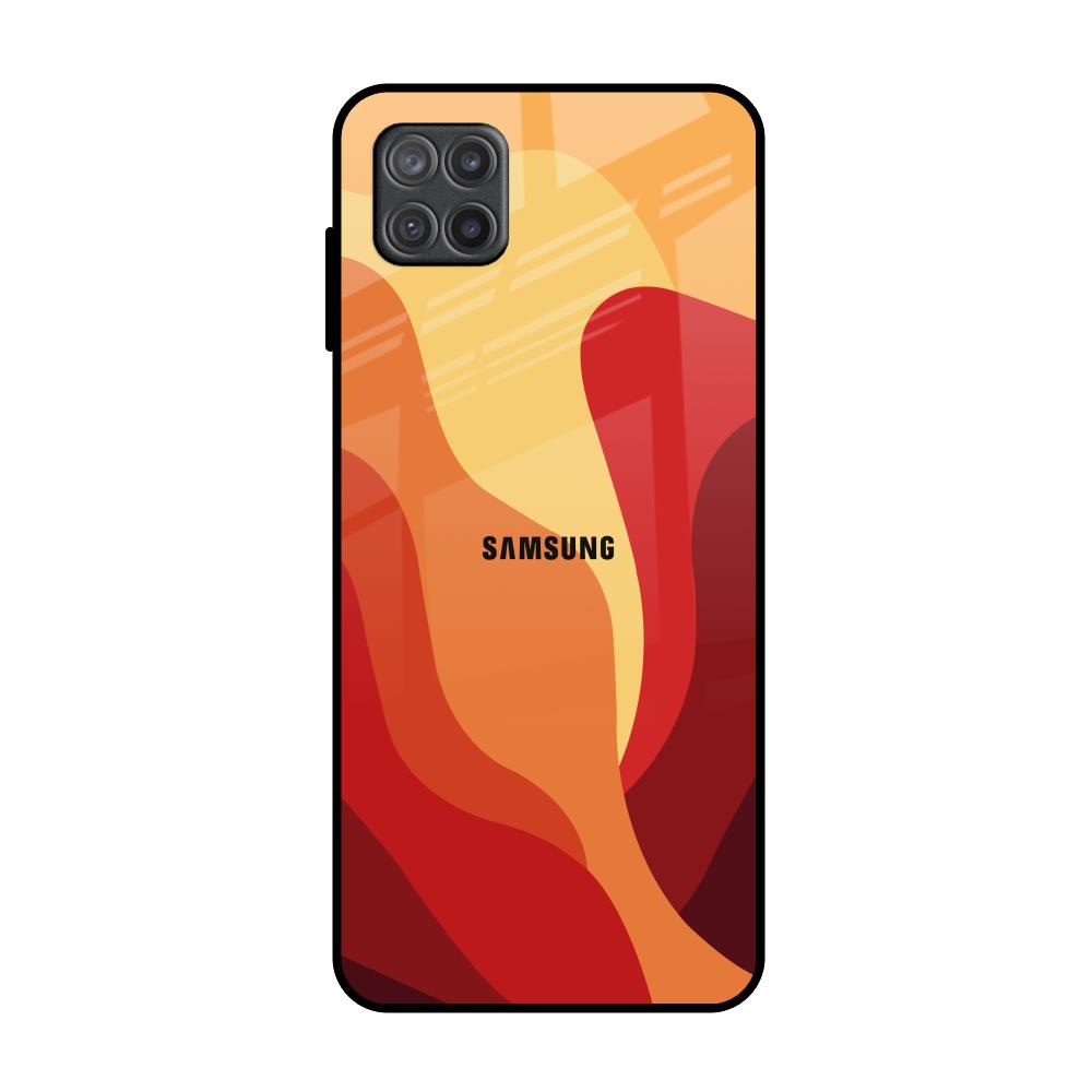Magma Color Pattern Samsung Galaxy A12 Glass Back Cover Online