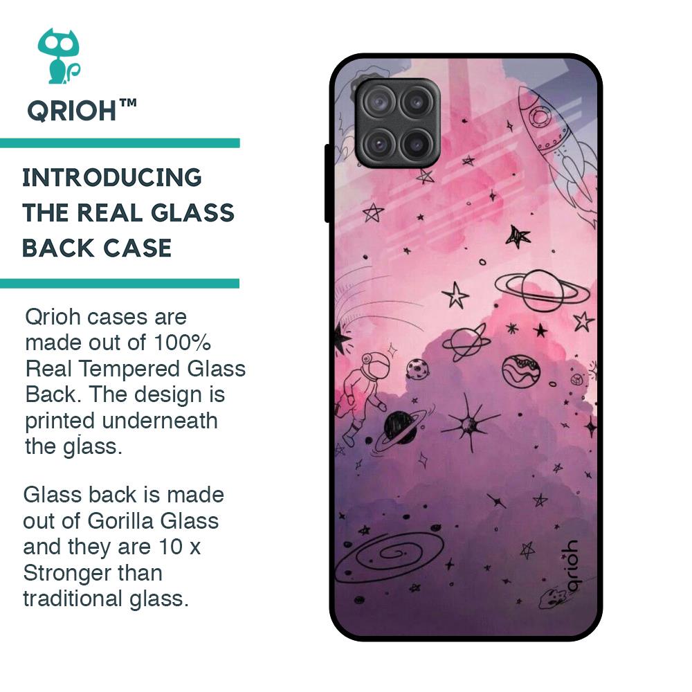 Space Doodles Glass Case for Samsung Galaxy A12