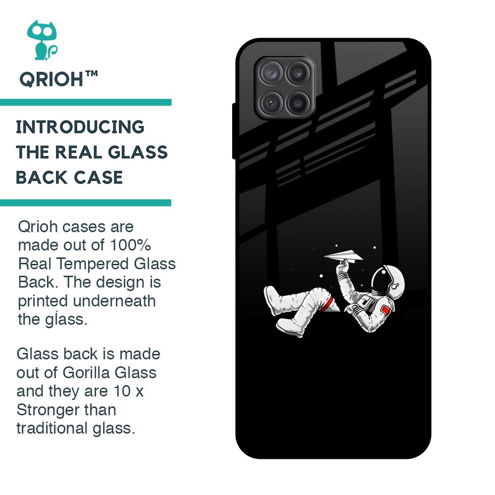Space Traveller Glass Case for Samsung Galaxy A12