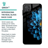 Half Blue Flower Glass Case for Samsung Galaxy A12