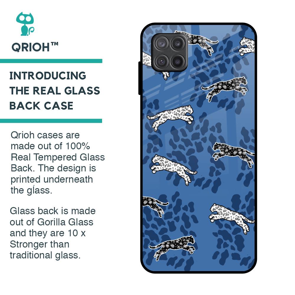 Blue Cheetah Glass Case for Samsung Galaxy A12
