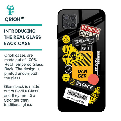 Danger Signs Glass Case for Samsung Galaxy A12