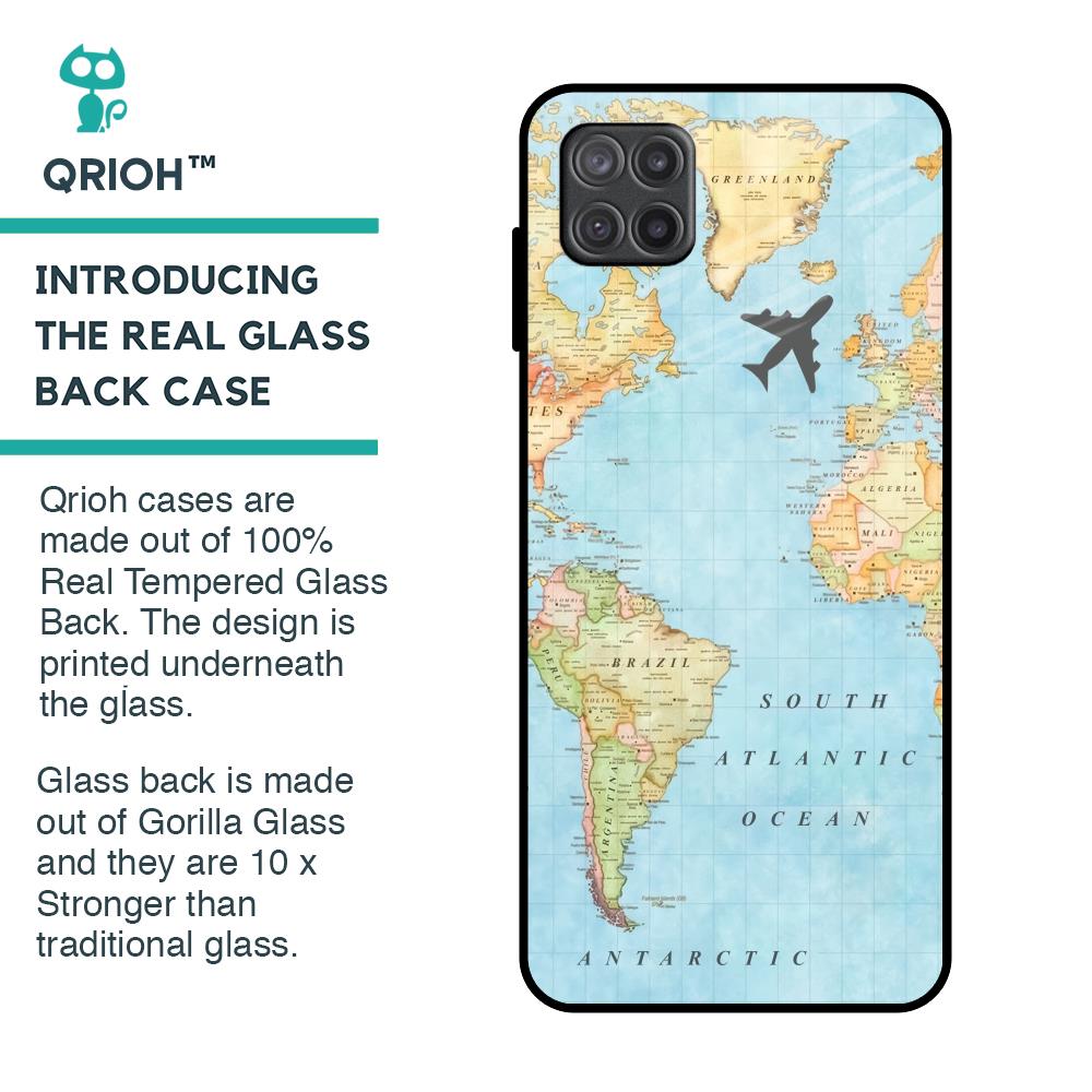 Travel Map Glass Case for Samsung Galaxy A12