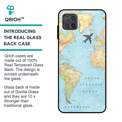 Travel Map Glass Case for Samsung Galaxy A12