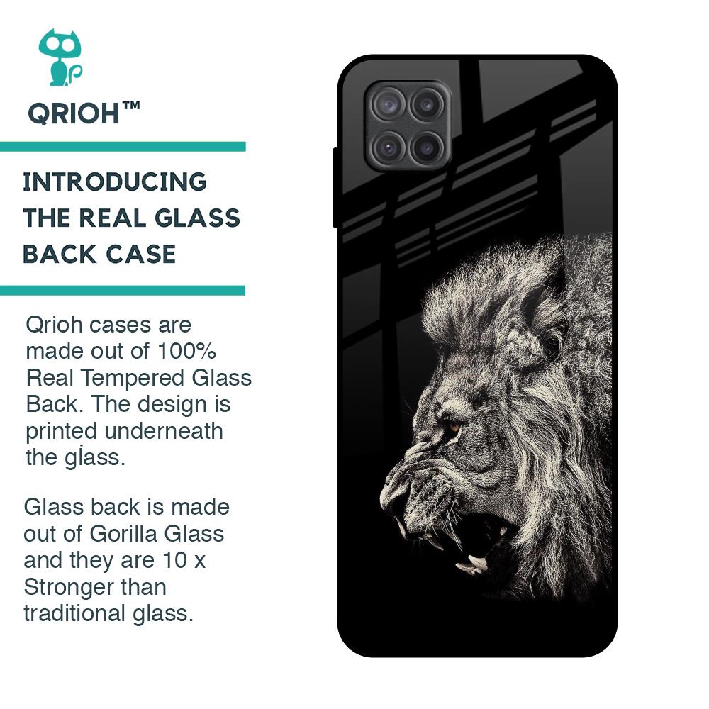 Brave Lion Glass Case for Samsung Galaxy A12