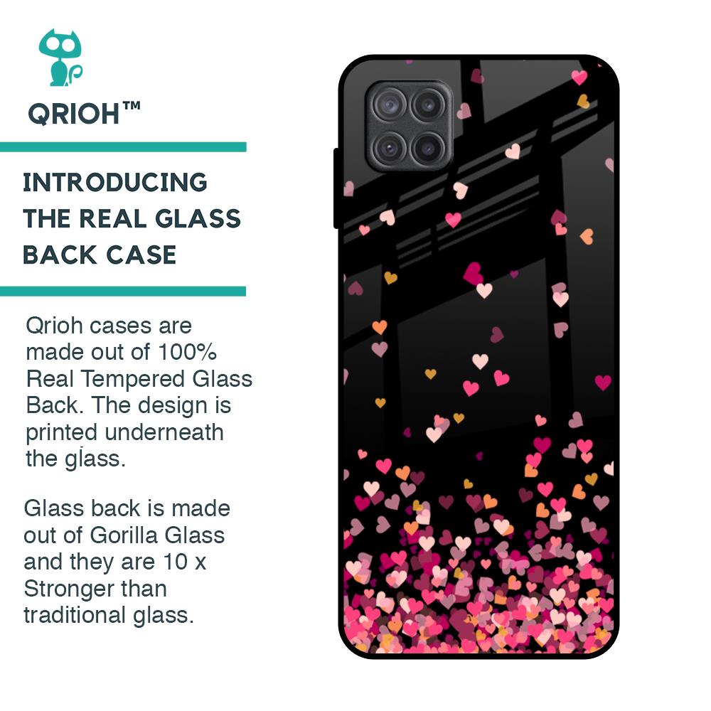 Heart Rain Fall Glass Case For Samsung Galaxy A12