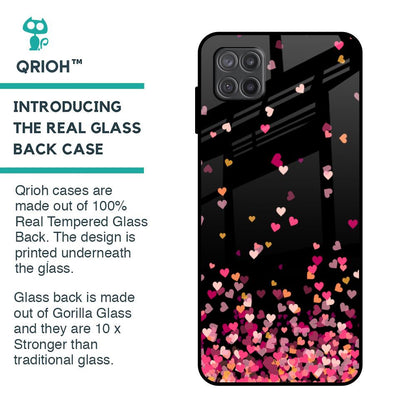 Heart Rain Fall Glass Case For Samsung Galaxy A12