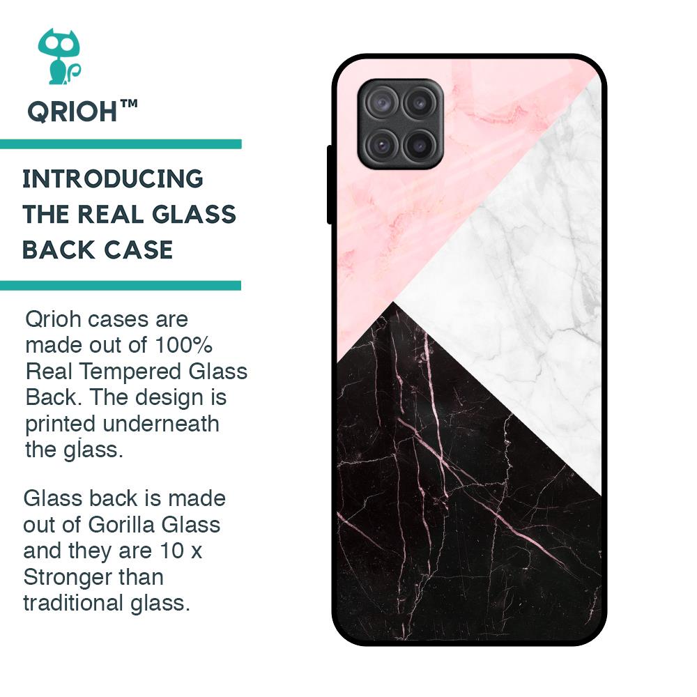 Marble Collage Art Glass Case For Samsung Galaxy A12