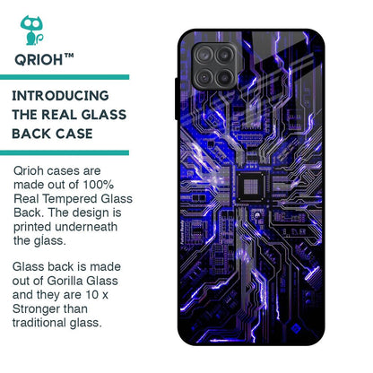 Techno Color Pattern Glass Case For Samsung Galaxy A12