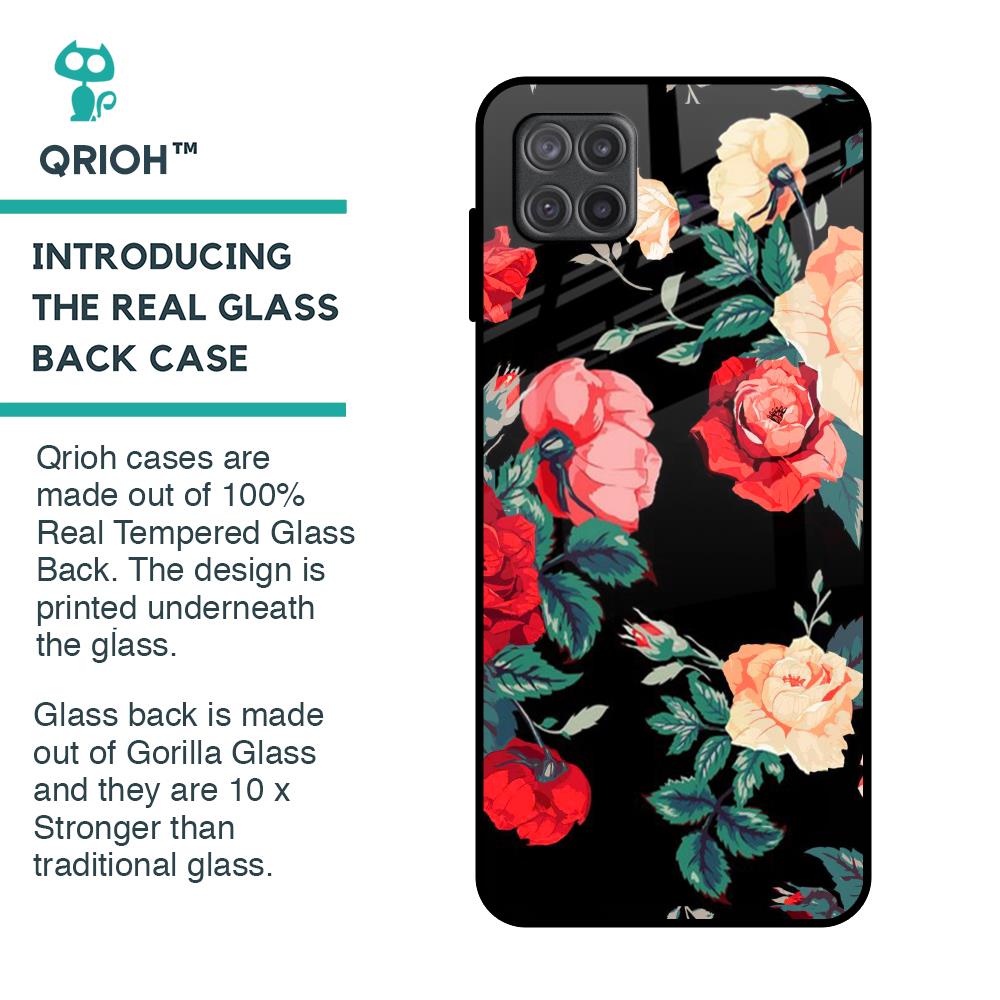 Floral Bunch Glass Case For Samsung Galaxy A12