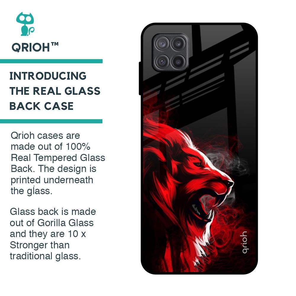 Red Angry Lion Glass Case for Samsung Galaxy A12
