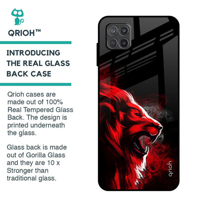 Red Angry Lion Glass Case for Samsung Galaxy A12