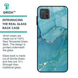 Blue Golden Glitter Glass Case for Samsung Galaxy A12